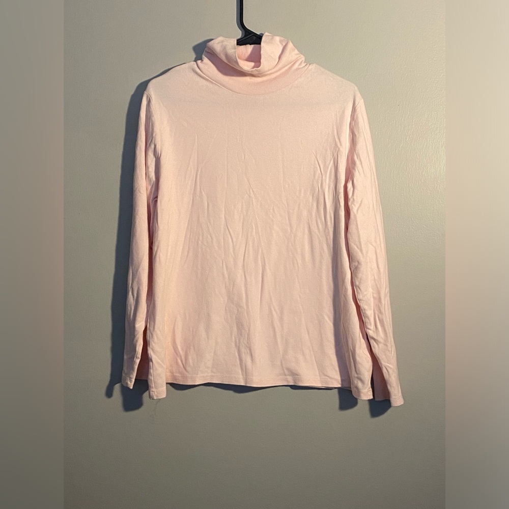 Item 5 Croft & Barrow Light Pink Women's Long-Sleeve Turtleneck Top